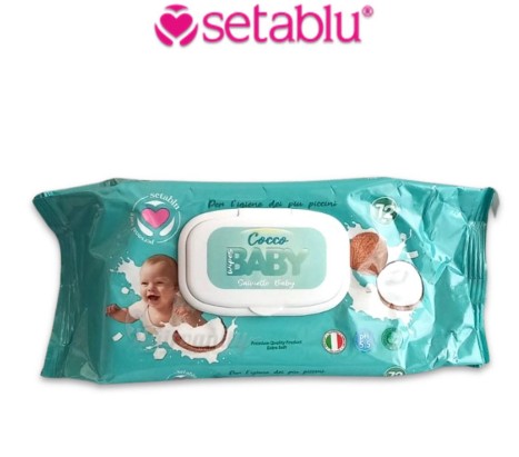 SETA BLU - SALVIETTINE BABY COCCO , 72 PEZZI
